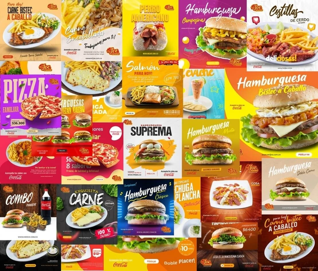 Diseno collage publicidad mr joe restaurante — Andrés Rodríguez Suazo