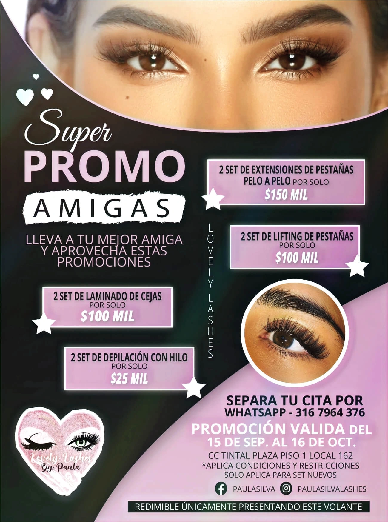 Diseno promo amigas pestanas lovely lashes — Andrés Rodríguez Suazo