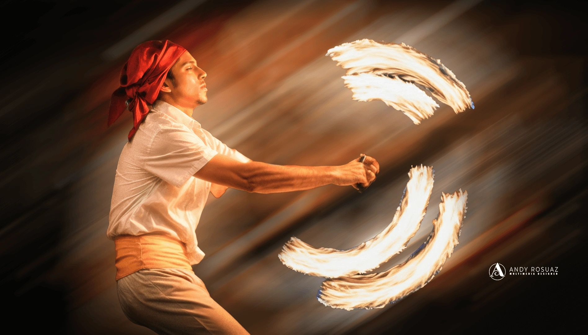 Foto danza fuego artista — Andrés Rodríguez Suazo
