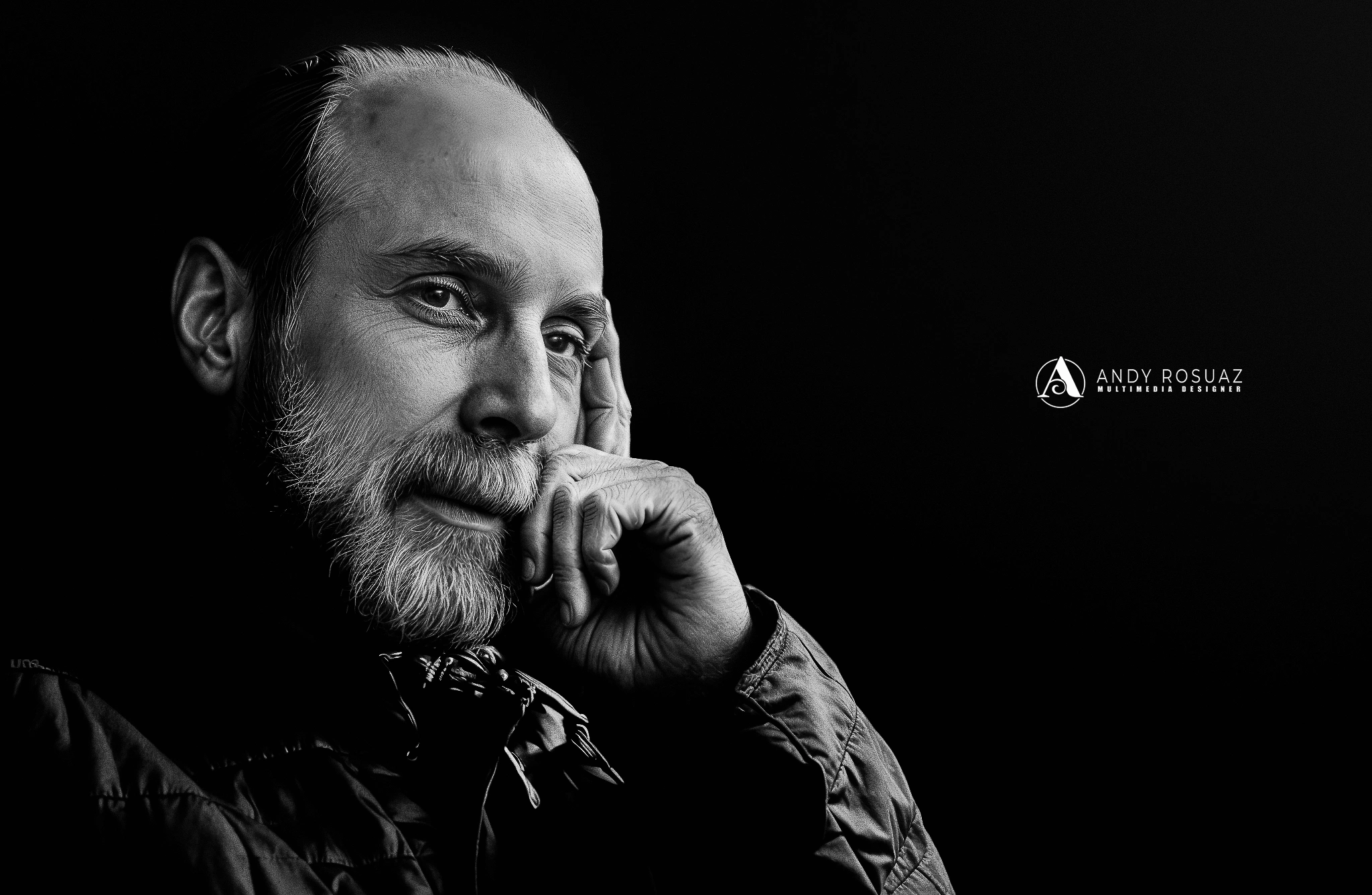 Foto retrato blanco negro — Andrés Rodríguez Suazo