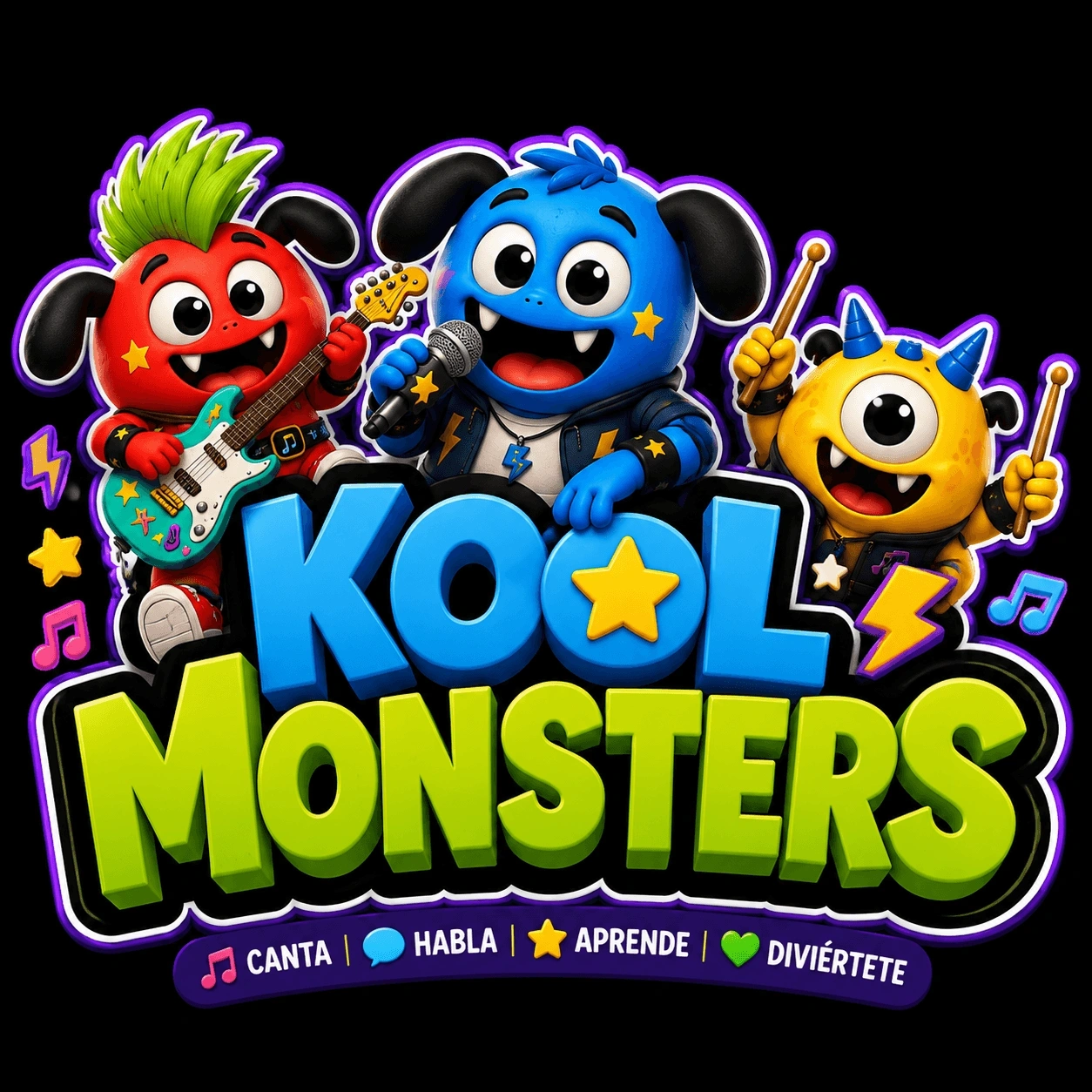 Logo kool monsters infantil — Andrés Rodríguez Suazo